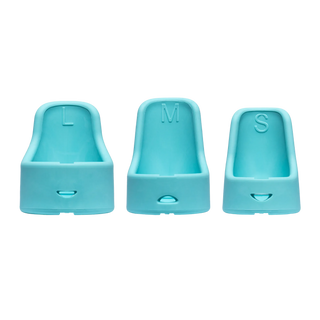 Three Cntrl+ devices demonstrations sizes 'L', 'M', and 'S' on a white background